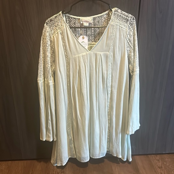 Love Riche Dresses & Skirts - Light green, long sleeve sundress dress. Love riche.